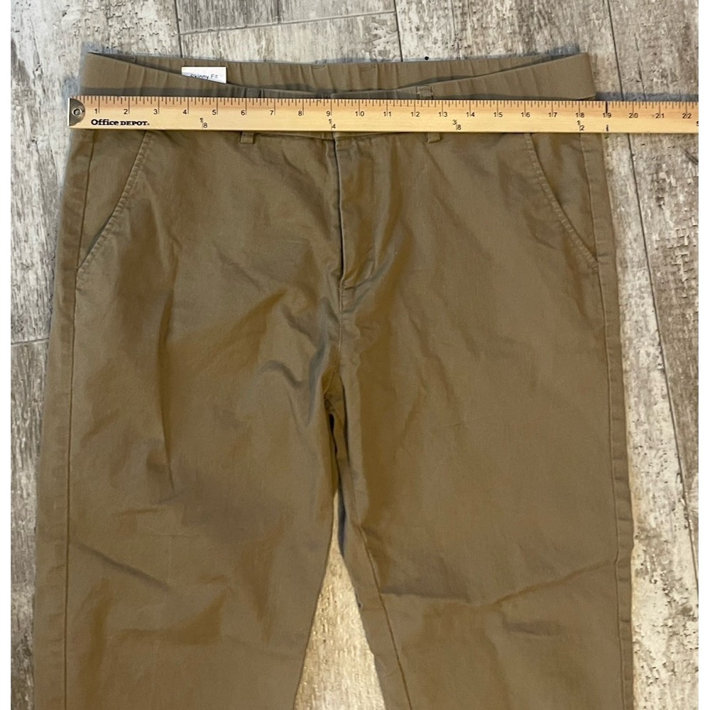 Plaid & Plain Men's Skinny Stretchy Khaki Pants  Slim Fit‎ Slacks  36Wx28L - Picture 5 of 8